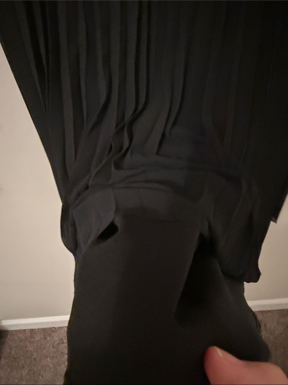 Quince Chiffon Pleated Midi Skirt Black Medium - Picture 3 of 7